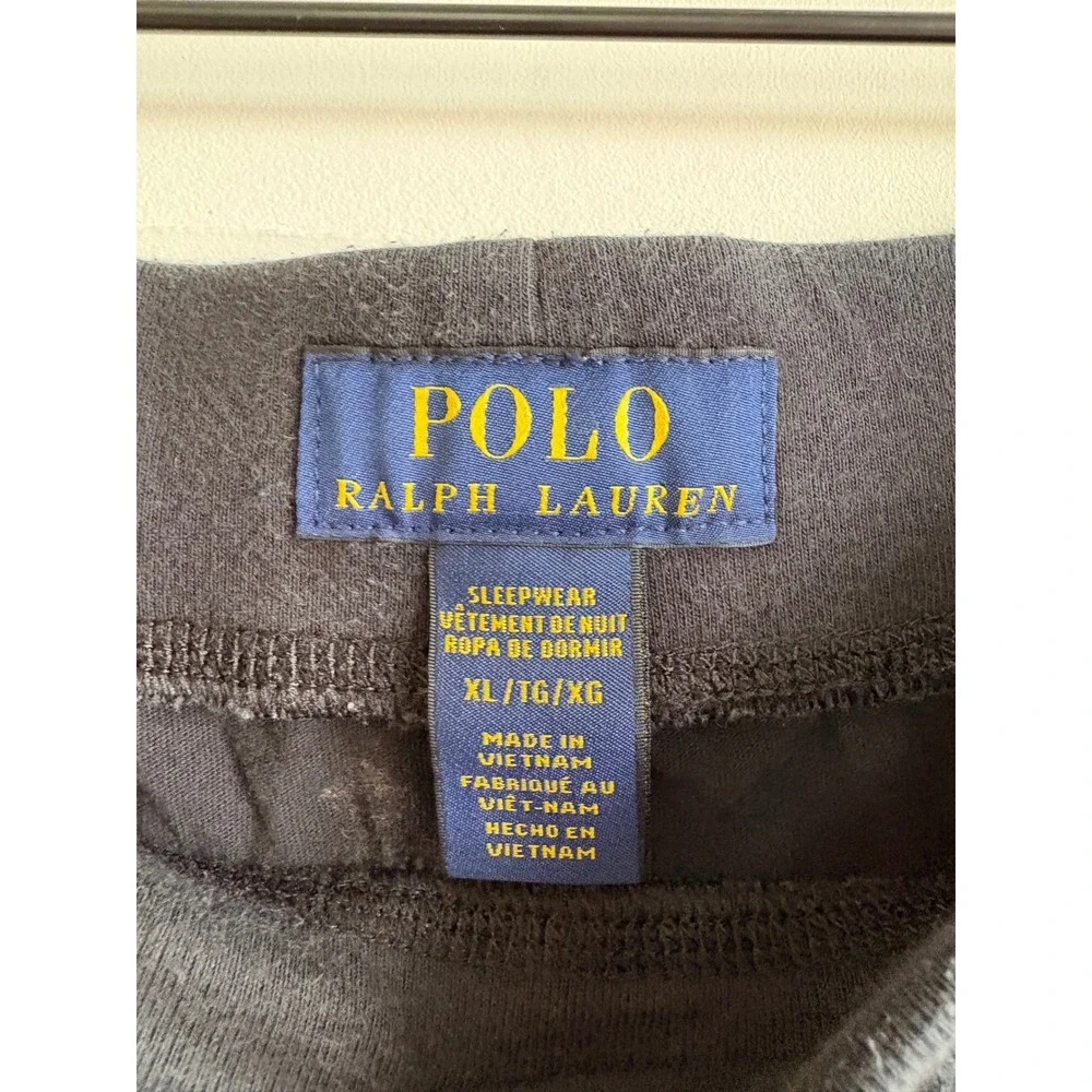Polo Ralph Lauren Mens XL Black Polo Bear Cotton Jersey Pajama Sleep Pants